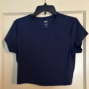 Navy Blue Uniqlo Cropped Tee